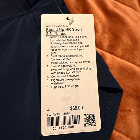 lululemon athletica Women's Deep Blue Athletic Shorts - Picture 4 of 4